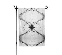 Drapeau de jardin double face en marbre noir et blanc 71,1 x 101,6 cm pour l'extérieur, drapeaux de jardin de vacances