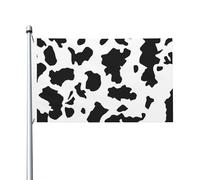 Drapeau de jardin double face en polyester à motif vache noir et blanc, 152 cm x 91 cm, avec œillets