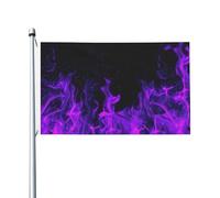 Drapeau de jardin double face en polyester, motif flamme violette, 152 cm x 91 cm, avec œillets