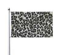 Drapeau de jardin double face en polyester, motif léopard gris et noir, 152 cm x 91 cm, avec œillets