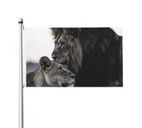 Drapeau de jardin double face en polyester Two Lions Flag 152 cm x 91 cm avec œillets