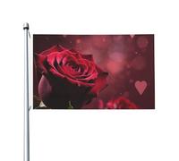 Drapeau de jardin double face en polyester Two Roses, 152 cm x 91 cm, avec œillets