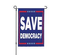 Drapeau de jardin double face en toile de jute 12x18 « Sauvez la démocratie » - Votez bleu 2024 - Anti-républicain - Panneau de jardin - Vote américain démocrate
