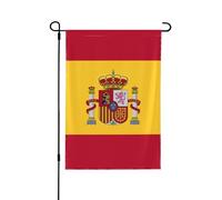 Drapeau de jardin double face Espagne - Décoration résistante aux intempéries pour cour et terrasse - 32 x 46 cm