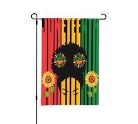 Drapeau de jardin double face « Femme tournesol » du Mois de l'histoire des Noirs de Juneteenth, idéal pour l'extérieur ou le jardin, décoration de patio, 45,7 x 30,5 cm