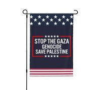Drapeau de jardin double face « Halte au génocide à Gaza » et « Sauvez la Palestine », 30 x 45 cm, pour les fêtes de fin d'année.