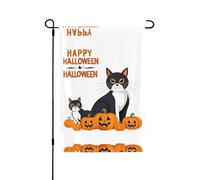 Drapeau de jardin double face Happy-Halloween-Day-Trick-Or-Treat 71,1 x 101,6 cm (léger) - Décoration imprimée vibrante pour cour, jardin, terrasse ou porche