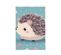 Drapeau de jardin double face hérisson à pois - 61 x 91 cm - Ne se décolore pas - Toile de fond pour photo - Bannière pour cour, porche, pelouse, décoration extérieure