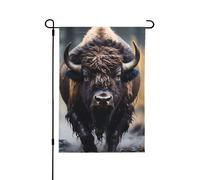 Drapeau de jardin double face imprimé bison d'Amérique du Nord - Bannière de vacances à suspendre pour décoration de cour 31,8 x 45,7 cm