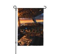 Drapeau de jardin double face imprimé cockpit avion - Bannière de vacances à suspendre pour décoration de cour 31,8 x 45,7 cm