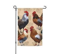 Drapeau de jardin double face imprimé coq et poulet, drapeau de ferme, 30,5 x 45,7 cm, bannière extérieure saisonnière pour printemps, été, pelouse, porche, décoration d'intérieur, petit drapeau de