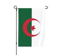 Drapeau de jardin double face imprimé drapeau de l'Algérie - Bannière de vacances à suspendre pour décoration de cour 71,1 x 101,6 cm