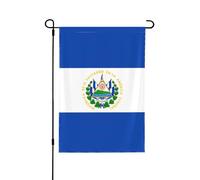 Drapeau de jardin double face imprimé El Salvador - Bannière de vacances résistante à la décoloration, pour décoration de cour, panneau de bienvenue 31,8 x 45,7 cm