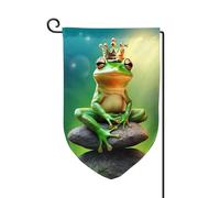 Drapeau de jardin double face imprimé grenouille mignonne de qualité supérieure pour décoration d'intérieur - Résistant aux intempéries et double couture - 45,7 x 31,8 cm