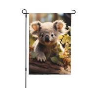 Drapeau de jardin double face imprimé koala mignon - Bannière de vacances à suspendre pour décoration de cour 31,8 x 45,7 cm