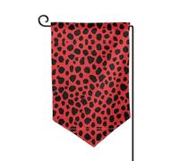 Drapeau de jardin double face imprimé léopard rouge de qualité supérieure pour décoration d'intérieur - Résistant aux intempéries et double couture - 45,7 x 31,8 cm