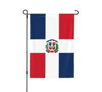 Drapeau de jardin double face imprimé République dominicaine - Bannière de vacances à suspendre pour décoration de cour, panneau de bienvenue 71,1 x 101,6 cm
