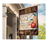 Drapeau De Jardin Double Face Jardin Signe Coupe-Vent Et Étancheune Drapeau De Décoration Décoration Pour Pelouse Balcon Patio Une Enseignante Qui Adorait Vraiment Enseigner S