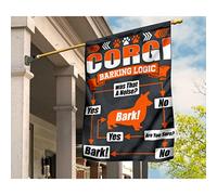 Drapeau De Jardin Double Face Jardin Signe Drôle Drapeau De Décoration Décoration Pour Porche Maison Patio Silhouette Mignonne De Corgi Avec Des Pattes De Chien Aboyant. Était-Ce Un Bruit ? M