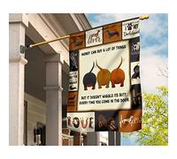 Drapeau De Jardin Double Face Jardin Signe Durable Drapeaux De Pirate Teckel, Animal De Compagnie. L'Argent Peut Acheter Beaucoup De Choses, Mais Rien Que L'Amour… S