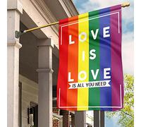 Drapeau De Jardin Double Face Jardin Signe Supérieure Drapeau De Décoration L'Amour Est Tout Ce Dont Vous Avez Besoin. Mois Des Fiertés Lgbt : Arc-En-Ciel, Cadeau Pour Couple Lgbt. M