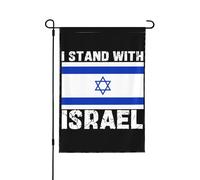 Drapeau de jardin double face « Je soutiens Israël » pour décoration extérieure de maison, fête, jardin, bannière