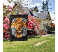 Drapeau de jardin double face Jésus-Croix-Lion, 28 x 40 pouces, décoration extérieure