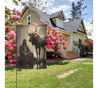 Drapeau de jardin double face Jésus et l'élan, 28 x 40 pouces, décoration extérieure