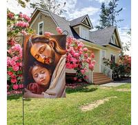 Drapeau de jardin double face « Jésus et son béb頻 chrétien, 28 x 40 pouces, décoration extérieure