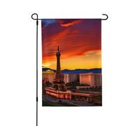Drapeau de jardin double face Las Vegas Sunset 71 x 102 cm, bannière décorative pour porche, pelouse, terrasse, toutes saisons