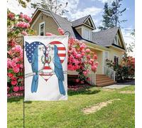 Drapeau de jardin double face « Le perroquet guatémaltèque aime l'Amérique », 28 x 40 pouces, décoration extérieure