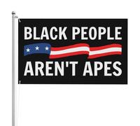 Drapeau de jardin double face « Les Noirs ne sont pas des singes » 90 x 150 cm