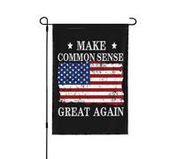 Drapeau de jardin double face « Make Common Sense Great Again » 12x18, sans mât