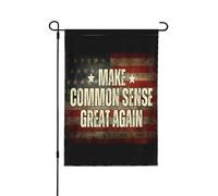 Drapeau de jardin double face « Make Common Sense Great Again » 12x18, sans mât