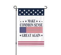 Drapeau de jardin double face « Make Common Sense Great Again » 12x18, sans mât
