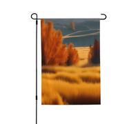 Drapeau de jardin double face motif herbe dorée d'automne 71 x 102 cm, bannière décorative pour porche, pelouse, terrasse, toutes saisons