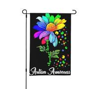 Drapeau de jardin double face motif marguerite pour la sensibilisation à l'autisme, idéal pour l'extérieur ou le jardin, décoration de patio, 45,7 x 30,5 cm