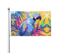 Drapeau de jardin double face motif perroquet bleu, 90 x 150 cm, résistant à la décoloration, pour porche, balcon, pelouse, intérieur et extérieur, mât de drapeau non inclus