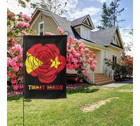 Drapeau de jardin double face motif roses de la région du Tigré, 28 x 40 pouces, décoration extérieure