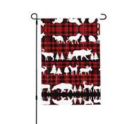 Drapeau de jardin double face motif vache cerf arbre de Noël 71,1 x 101,6 cm (léger) - Impression intégrale vibrante pour cour, jardin, terrasse ou porche