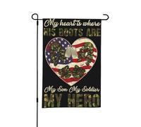Drapeau de jardin double face My Heart Soldier Hero Love, idéal pour l'extérieur ou le jardin, décoration de patio, 45,7 x 30,5 cm