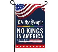 Drapeau de jardin double face No Kings In America We The People