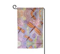 Drapeau de jardin double face peint à la main avec motif libellule pour décoration de la maison - Résistant aux intempéries et double couture - 45,7 x 31,8 cm