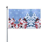 Drapeau de jardin double face Père Noël bonhomme de neige 90 x 150 cm - Convient pour une utilisation toute l'année, décoration de porches, balcons et terrasses | Mât de drapeau non inclus.
