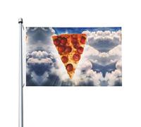 Drapeau de jardin double face « Pizza in the Sky » - 90 x 150 cm - Convient pour une utilisation toute l'année - Décoration de porches, balcons et terrasses - Mât non inclus.