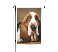 Drapeau de jardin double face pour basset hound - 30,5 x 45,7 cm - Bannière extérieure saisonnière pour printemps, été, pelouse, porche, décoration d'intérieur, petit drapeau de jardin