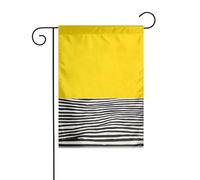 Drapeau de jardin double face pour décoration de terrasse, bannière de cour de 45 x 30 cm, drapeau de jardin imprimé jaune moutarde noir pour extérieur, drapeau extérieur durable résistant à la