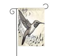 Drapeau de jardin double face pour décoration de terrasse, bannière de cour de 45 x 30 cm, drapeau de jardin symbole de musique pour l'extérieur, drapeau extérieur durable résistant à la décoloration