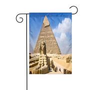 Drapeau de jardin double face pour décoration de terrasse, bannière de cour de 45 x 30 cm, drapeau de jardin pyramides d'Égypte pour extérieur, drapeau extérieur durable résistant à la décoloration