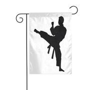 Drapeau de jardin double face pour décoration de terrasse, bannière de cour de 45 x 30 cm, drapeau de jardin d'arts martiaux de taekwondo pour l'extérieur, drapeau extérieur durable résistant à la